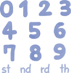 手描きの青いハーフトーンのナンバーアイコン Adobe Illustrator Artwork