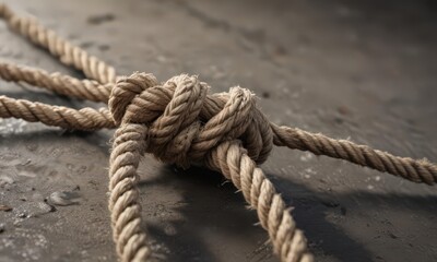 Frayed rope, taut, near breaking point, showing wear ,  abstract,  nature