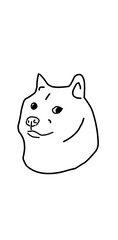 dog wow illustration vector line art hand drawn meme