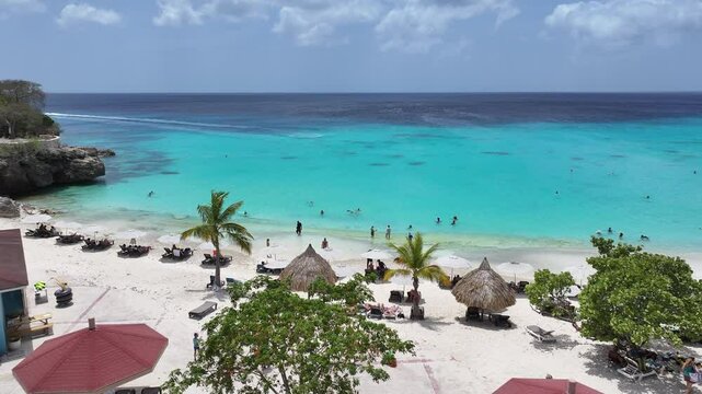 Kenepa Grandi Beach In Willemstad Netherlands Curacao. Breathtaking Aerial View Of Caribbean Landscape. Paradise Landscape Peaceful Stunning. Peaceful. Willemstad Netherlands.