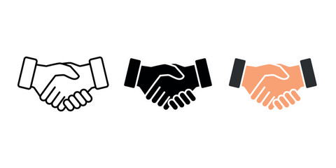 collection of icons shaking hands as a sign of friendship