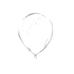 Sketch Balloon Hand Drawn, Black and White Illustration
