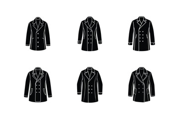 double breasted coat sketch icon silhouette vector illustration