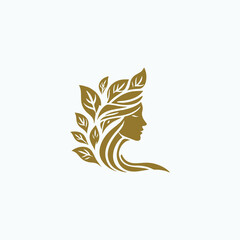Obraz premium Golden Woman Nature Beauty Logo