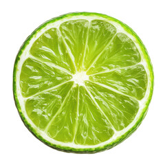 Bright green lime cut in half isolated on a white background for culinary use and healthy recipes, Green lime cut isolated on white background