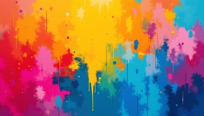 Fototapeta premium a vibrant abstract painting with splashes of bright colors that create an energetic visual impact