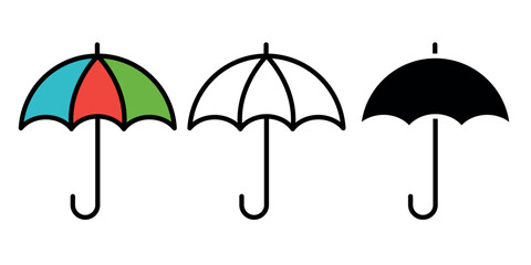 simple umbrella icon collection