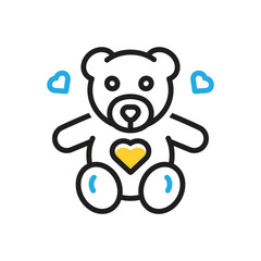 Multi color icon for teddy