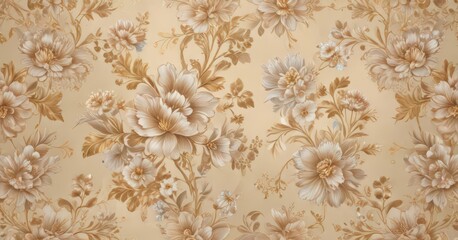 Elegant gold & pastel floral wallpaper pattern  Luxurious vintage wedding background, seamless texture , pattern, pastel, vintage