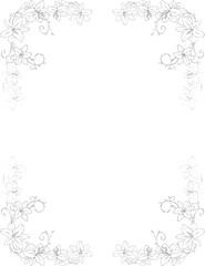 lily flower botanical frame and border