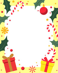 Border and frame of christmas vector illustration background, Ratio 4:5.