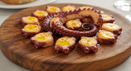 Photo of Pulpo a La Gallega Octopus Dish on Wooden Board