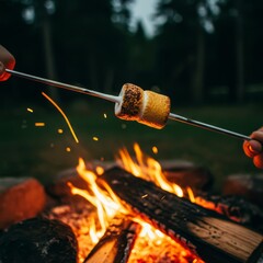 Photo of Roasting Marshmallows Over a Campfire