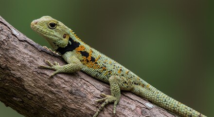 Obraz premium Photo of Plumed Basilisk Lizard on Branch in Rainforest