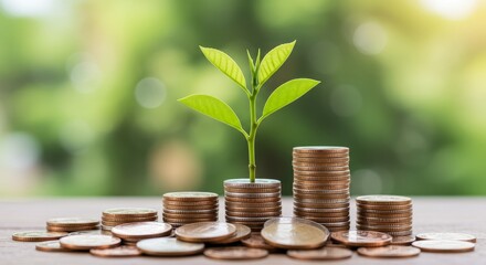 Photo of Plant Growing on Stack of Coins Finance