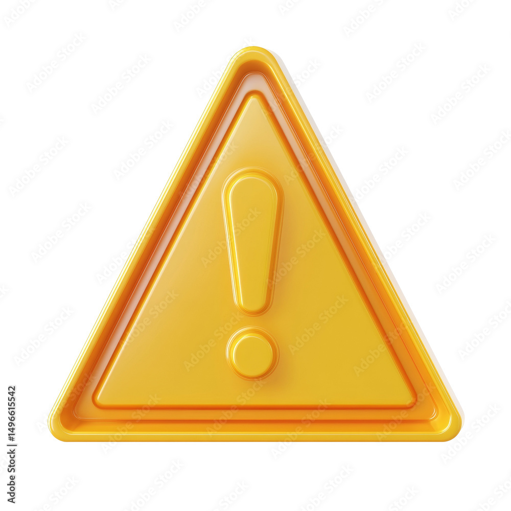 Poster triangle warning sign with exclamation point symbol depicting hazardous alert