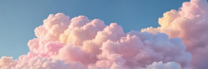 Fuzzy, blended pastel pink, blue, yellow cloud effect  , pattern, yellow
