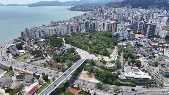 Florianopolis Skyline In Florianopolis Santa Catarina Brazil. Modern City Center With Skyscrapers Reflecting The Urban Life. Industry Landscape Skyscrapers Beautiful. Skyscrapers.