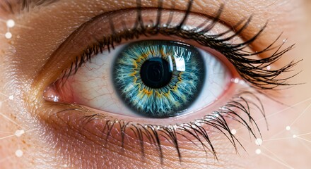 Fototapeta premium Stunning Close-Up of a Blue Eye: A Captivating View into Human Anatomy