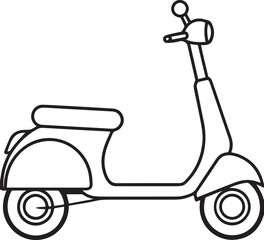 Scooter outline vector illustration line art