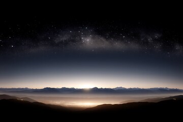 Fototapeta premium Night sky over distant city lights