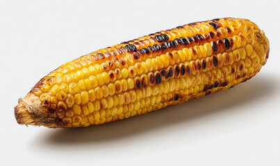 Grilled Corn on the Cob Isolated on White Background