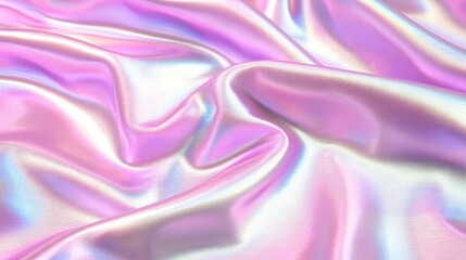 Obraz premium Iridescent pastel fabric with flowing, silky folds and subtle shimmer