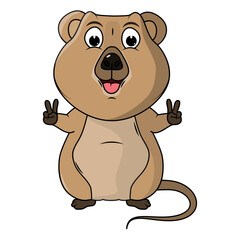 Fototapeta premium Cartoon Illustration of a Cute Quokka