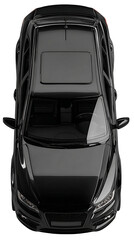 Fototapeta premium Black SUV Overhead View on Transparent Background, PNG