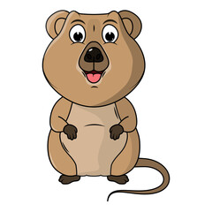 Cartoon Illustration of a Cute Quokka