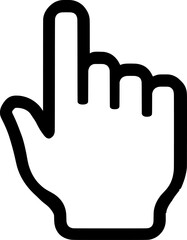 Hand-Shaped Cursor Icon Pointing with Index Finger. 