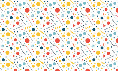 Vibrant Memphis Pattern with Lines Dots Shape
Seamless Abstract Geometric Background