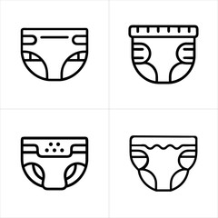 Diaper icon set