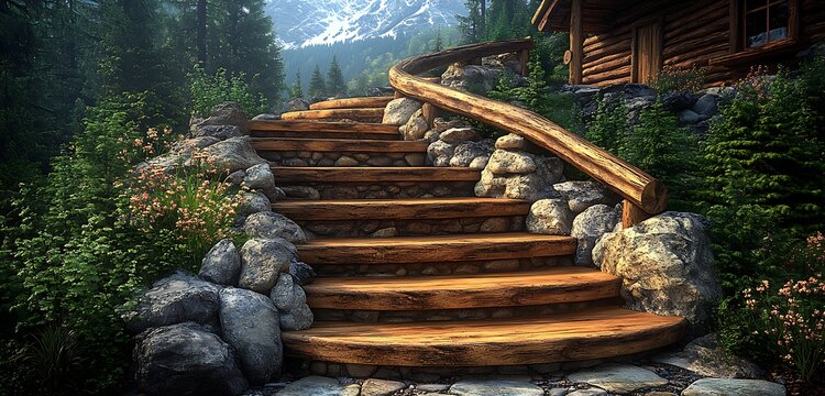 old wooden staircase