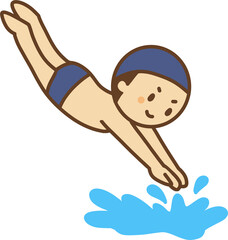 Kids diving into pool splash