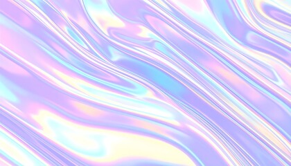 Fototapeta premium Holographic metallic background with iridescent waves, futuristic luxury, 3D rendering, trending on Behance.