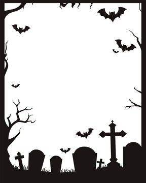 Halloween frame decoration graphic vector illustration, background, Ratio 4:5.