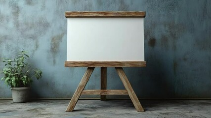 easel with blank canvas on the wall - Powered by Adobe
