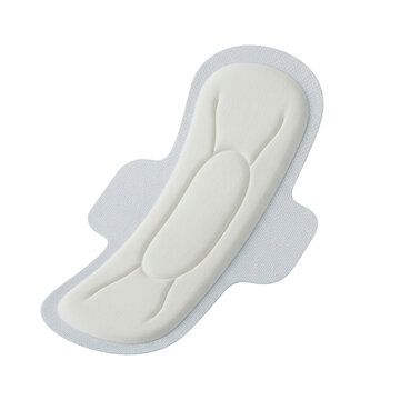 Sanitary pad with wings isolated on transparent background