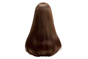 Long hair wig shown in isolated view, perfect for various design and styling projects.