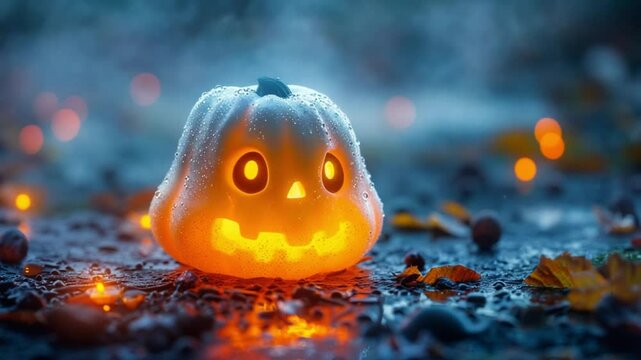 cute pumpkin shaped ghost character hellowen