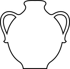 Ancient ceramic vessel icon, ancient amphora and cosmic element for artistic inspiration showcasing intricate craftsmanship and historical significance for educational use, on transparent background