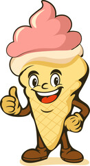 Ice Cream Cartoon Character for ice cream parlour, and Ice cream logo,