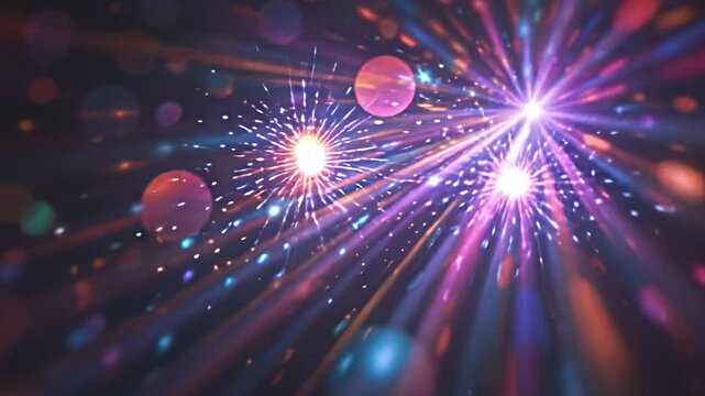 radiant multicolored light leaks dancing on a solid black background, captivating lens flares capturing the essence of studio lighting, harmonious bokeh effects blending seamlessly