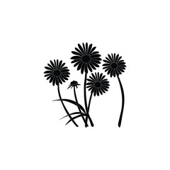 Obraz premium Flower silhouette with black 
