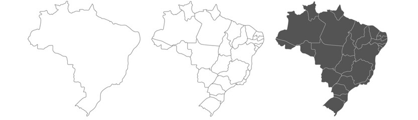 Brazil map – vector illustration of political and geographical borders