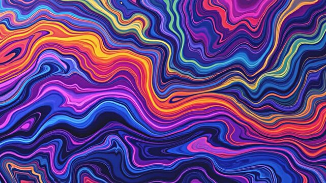 psychedelic dreamscape of liquid art, colorful marbled waves, hypnotic ebru inspired patterns, organic shapes flowing in harmony, vibrant gradient interplay, stunning animations, dynamic fluid motion