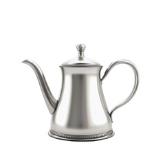 Fototapeta premium Classic kettle design with polished stainless steel finish on a Transparent background, Kettle isolated on PNG background