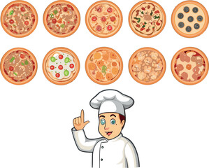 Pizza vector with a clear, transparent background.