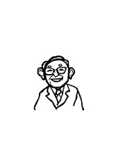 スーツを着てこちらを向いている経営者上半身